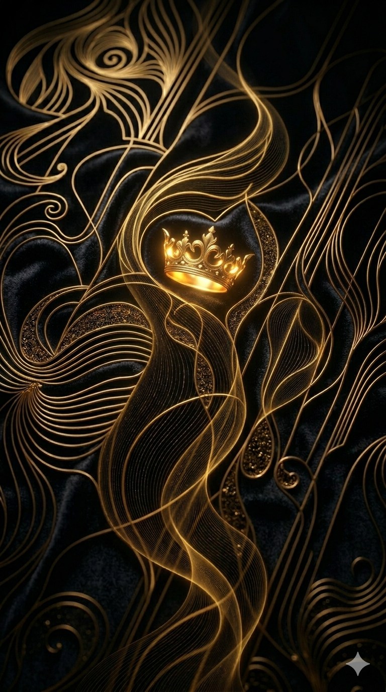 Gold Crown Black Wallpaper